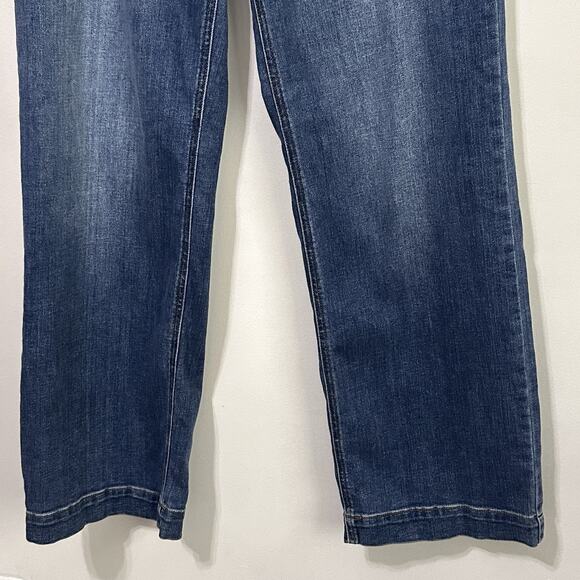 Judy Blue High Rise Wide Leg Jeans 15 / 32 x 32 Blue Stretch Casual Double Buttn - Picture 2 of 10